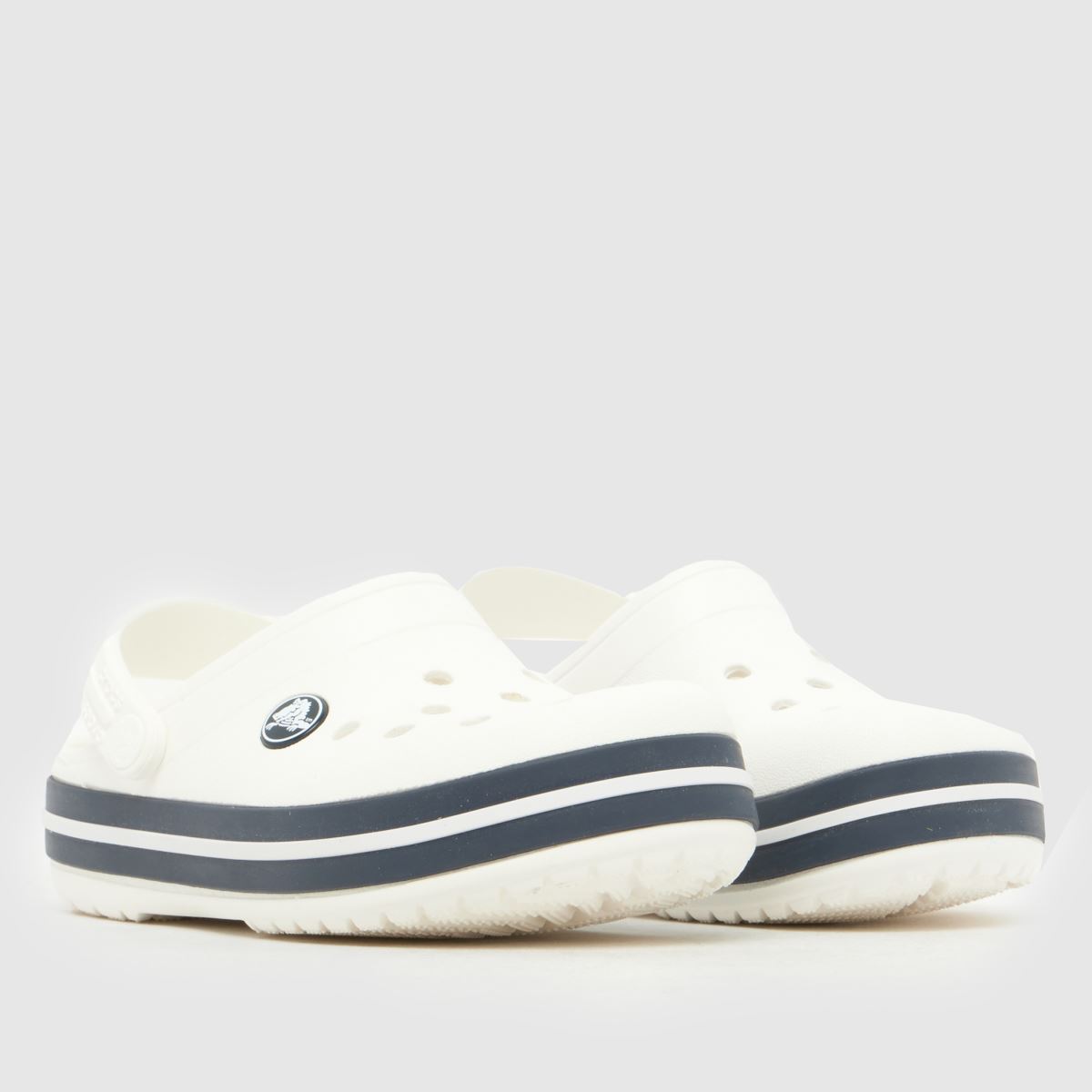 Crocs Crocband Clog Junior in White & Navy Crocs Crocband Clog 1