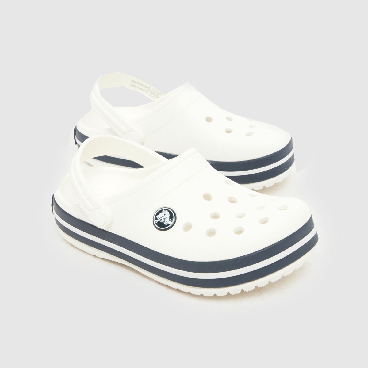 Crocs Crocband Clog Junior in White & Navy Crocs Crocband Clog 4