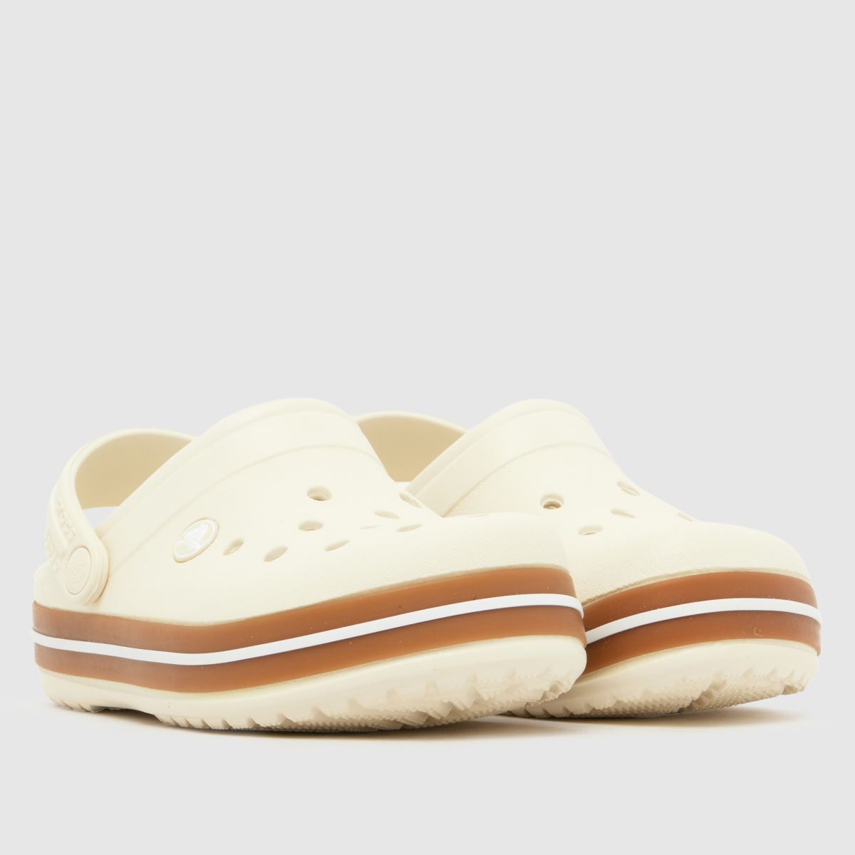Crocs Crocband Clog Junior in White & Brown Crocs Crocband Clog 1