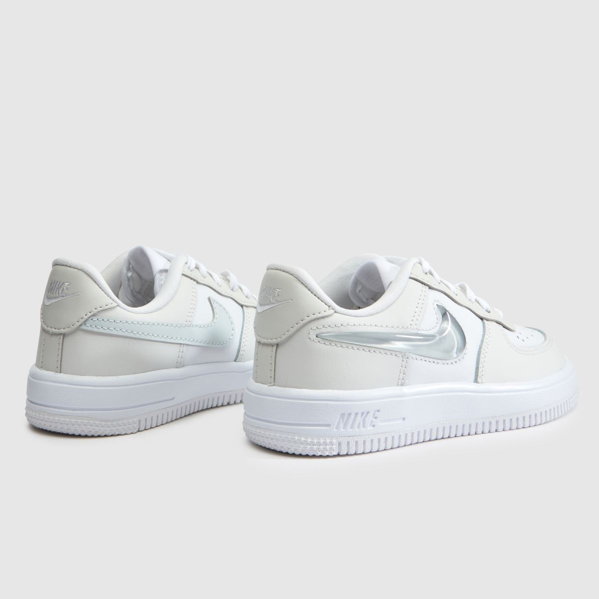 Nike Force 1 Low EasyOn Junior in White & grey Nike Force 1 Low EasyOn 4