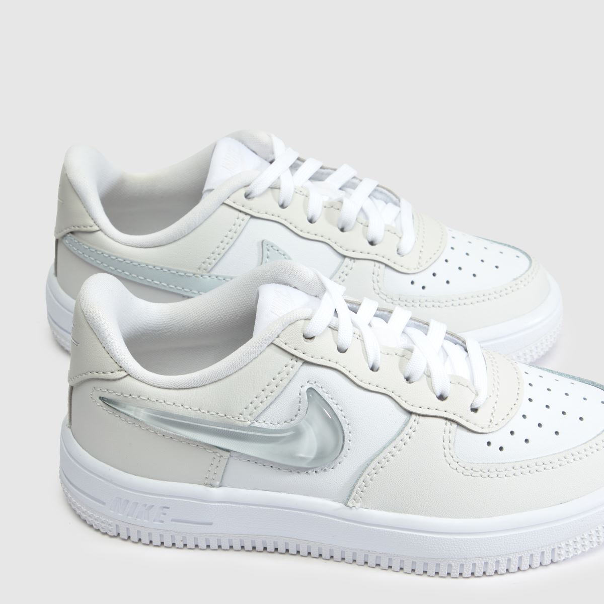 Nike Force 1 Low EasyOn Junior in White & grey Nike Force 1 Low EasyOn 7