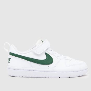 Nike White & Green Court Borough Low Junior