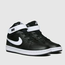 Kids Unisex Black White Nike Court Borough Mid 2 Trainers Schuh