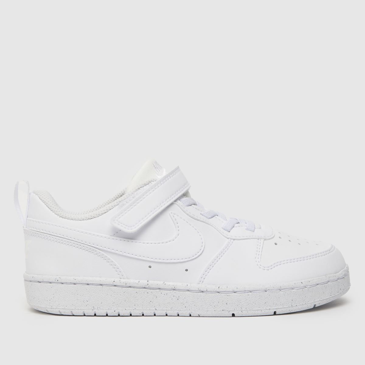 Nike Little Kids' Court Borough Low Recraft Trainers, White/White-White, Size 13 Younger