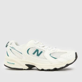 New Balance White & Green 530 Junior