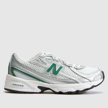 New Balance White & Green 740 Junior