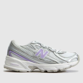 New Balance White & Purple 740 Junior