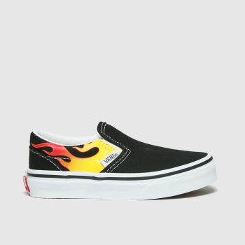Vans black & red classic slip-on flame trainers junior Vans black & red classic slip-on flame trainers junior