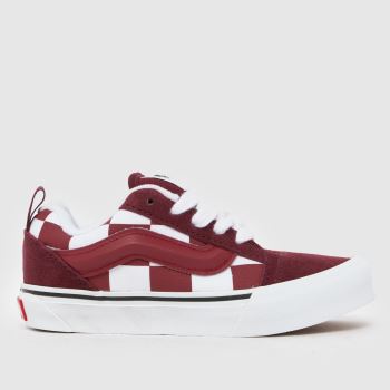 Vans White & Burgundy Knu Skool Junior