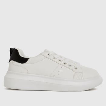schuh white & black maverick lace up trainers junior schuh white & black maverick lace up trainers junior
