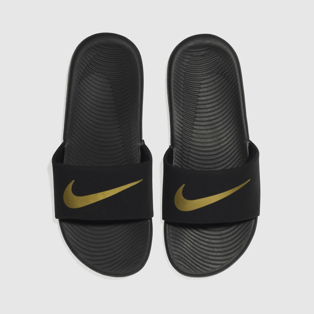 Nike Kids Kawa Sandals in Black & Gold, Size: 3.5