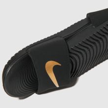 nike kawa slides black and gold