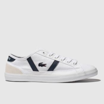 lacoste white & navy sideline trainers youth lacoste white & navy sideline trainers youth