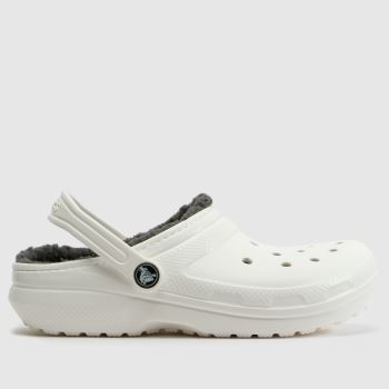 Crocs White & grey Classic Lined Clog Youth