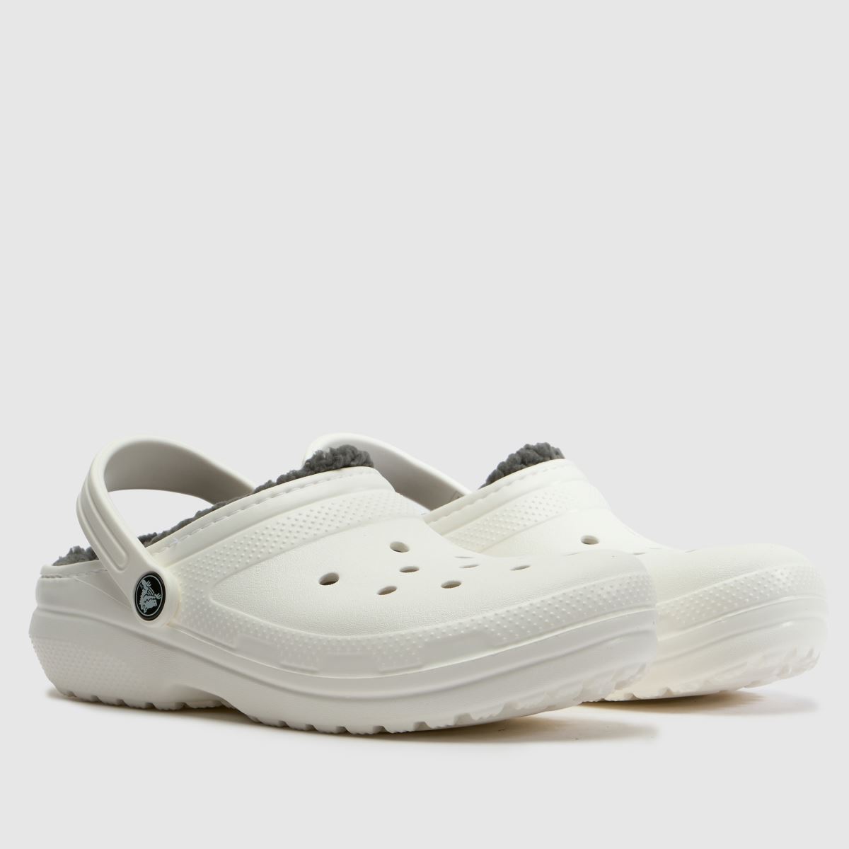 Crocs Classic Lined Clog Youth in White & grey Crocs Classic Lined Clog 1