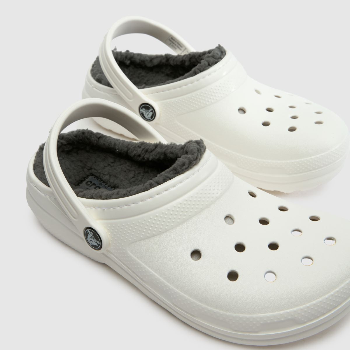 Crocs Classic Lined Clog Youth in White & grey Crocs Classic Lined Clog 4