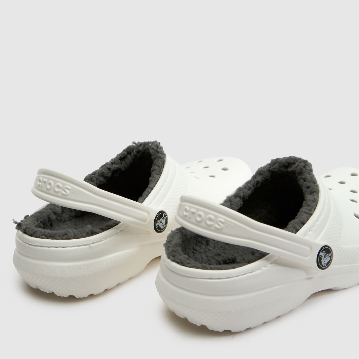 Crocs Classic Lined Clog Youth in White & grey Crocs Classic Lined Clog 7