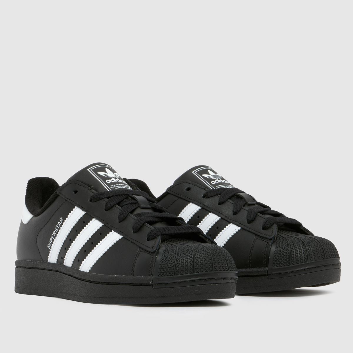 adidas Superstar II Youth in Black & White adidas Superstar II 1