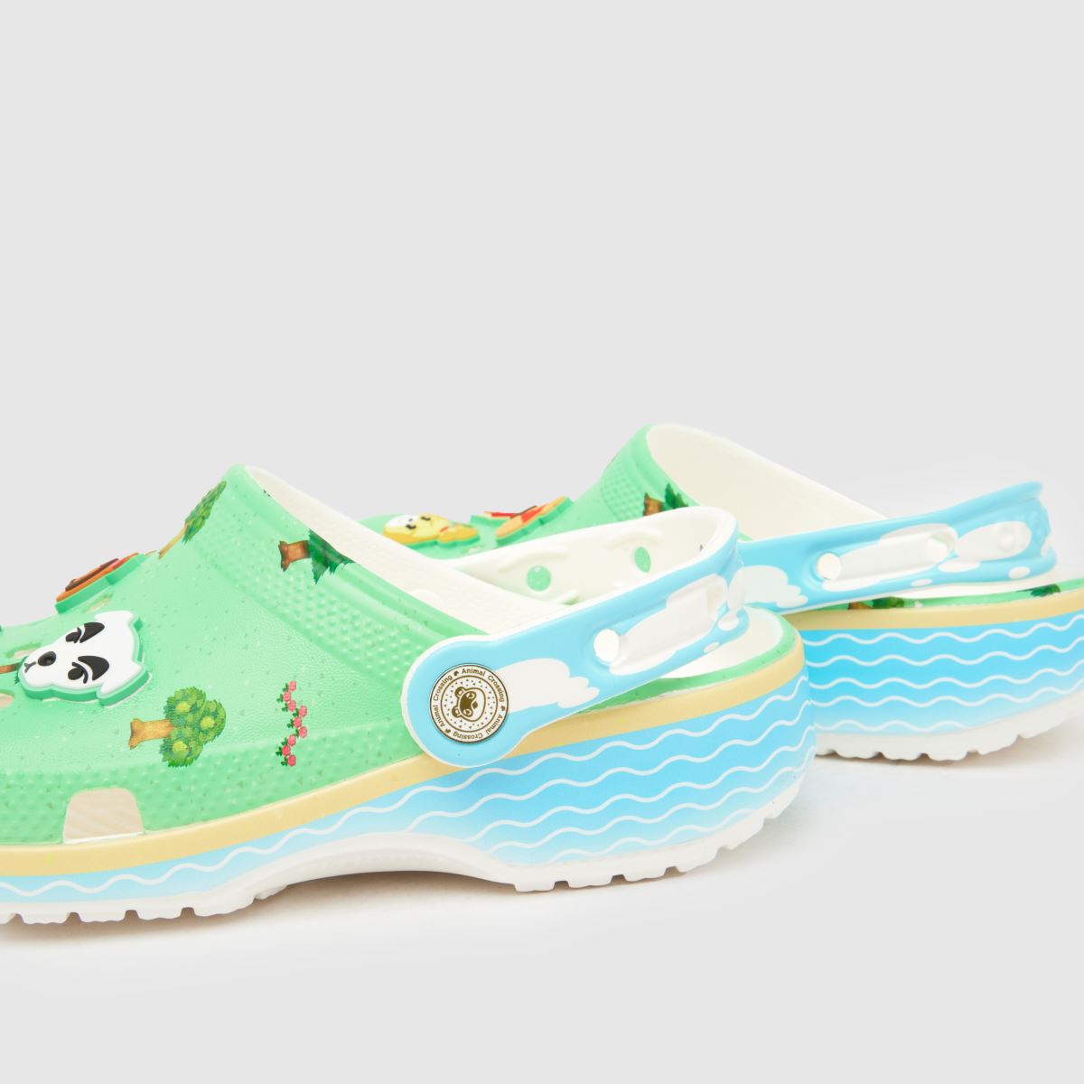 Kids Youth Light Green Crocs Classic Animal Crossing Clog Sandals
