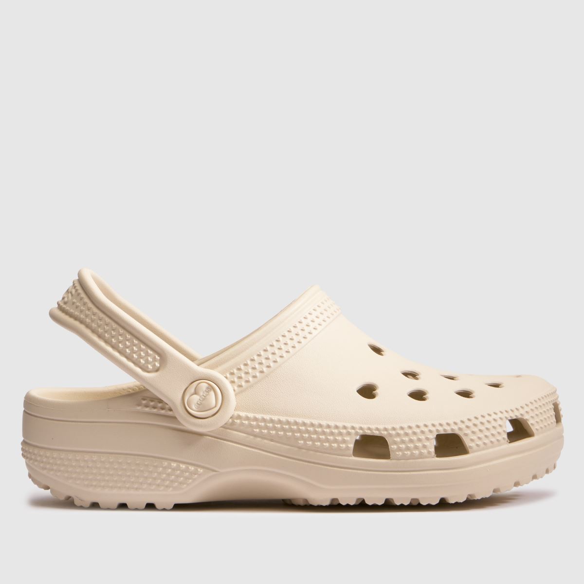 Crocs Beige Classic Hearts Cut Out CLog Youth Sandals