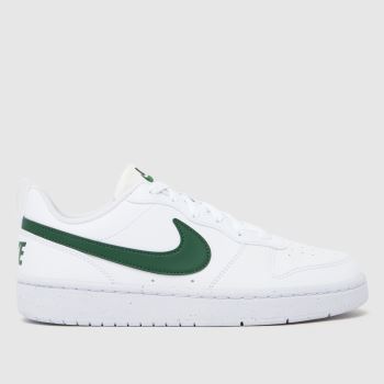 Nike White & Green Court Borough Low Youth