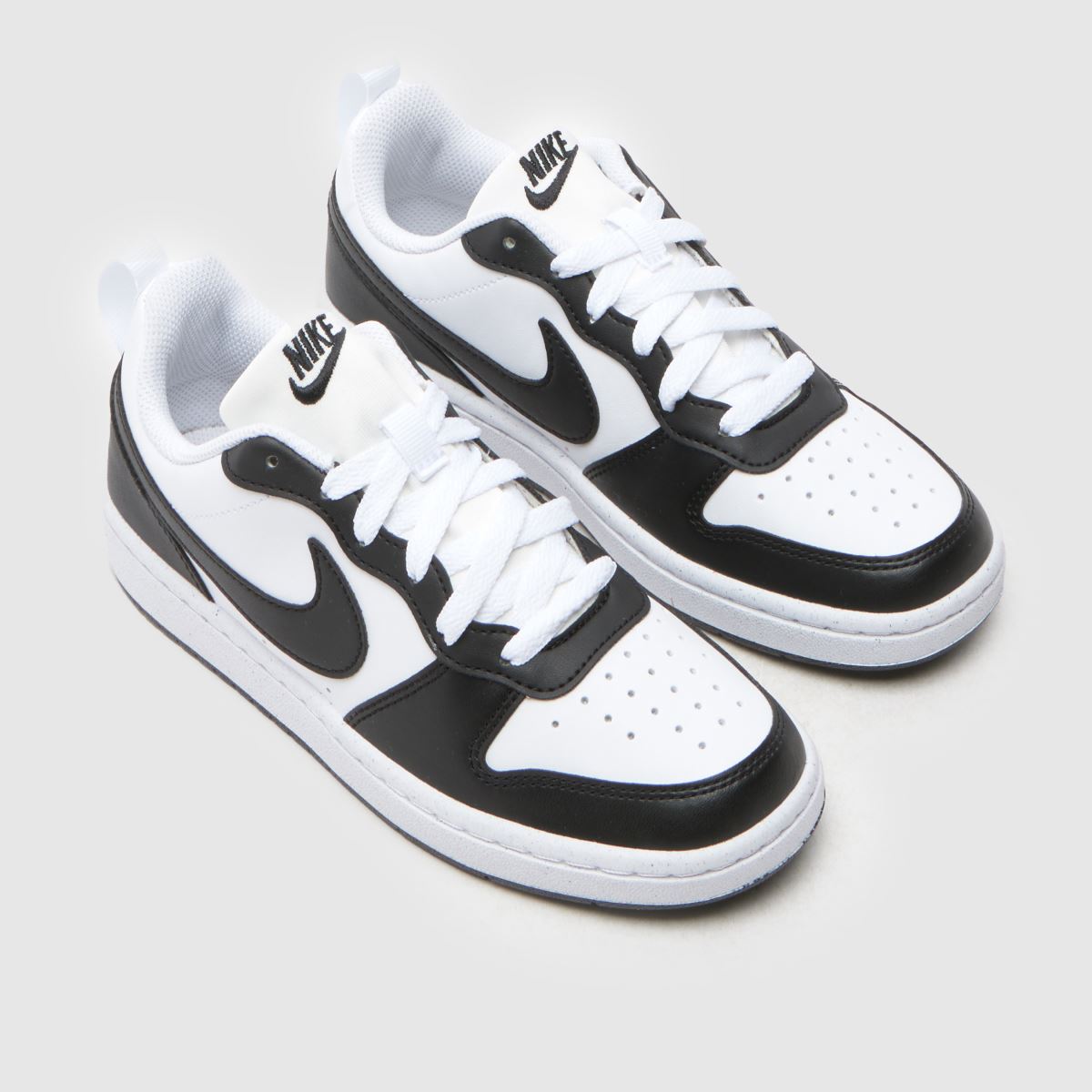 Kids Youth White Black Nike Court Borough Low Trainers schuh