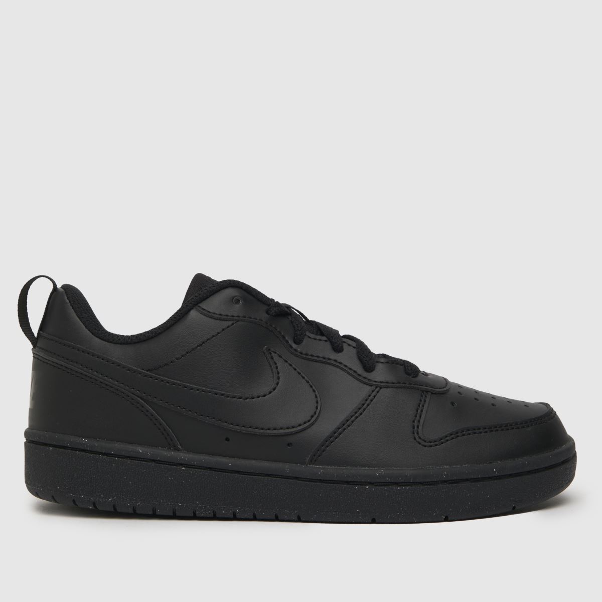Nike Big Kids Nike Court Borough Low Recraft Trainers, Black/Black-Black, Size 4 Older