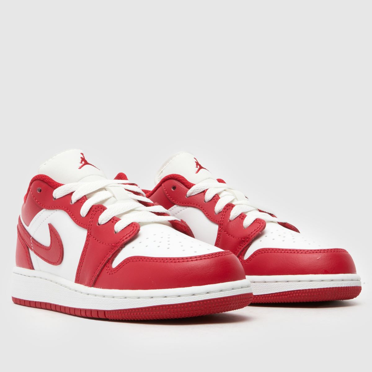 Kids Youth White \u0026 Red Nike Jordan Air Jordan 1 Low Trainers | schuh