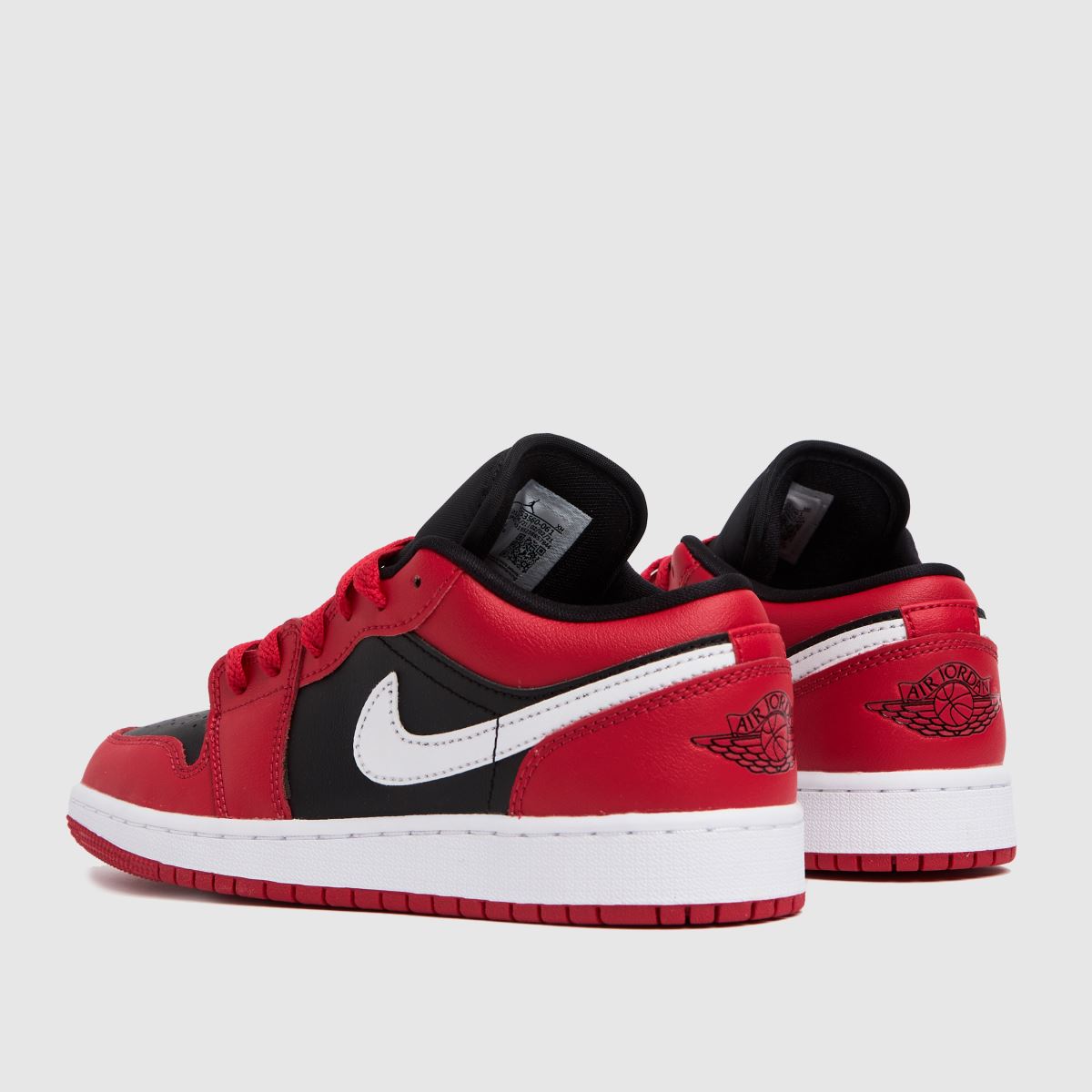Kids Unisex Black & Red Nike Jordan 1 Low Trainers | schuh