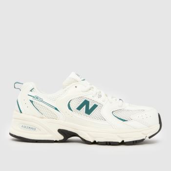 New Balance White & Green 530 Youth