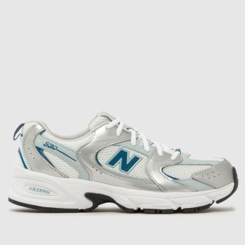 New Balance White & Blue 530 Youth