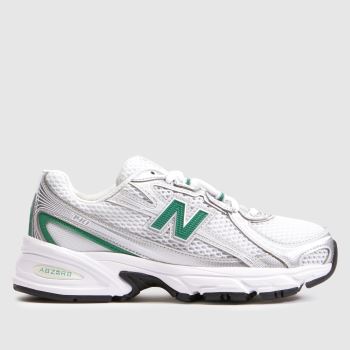 New Balance White & Green 740 Youth