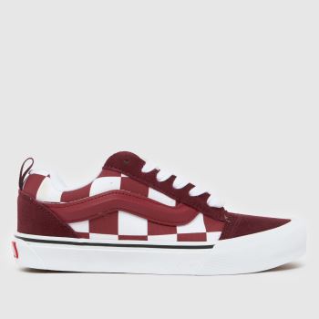 Vans White & Burgundy Knu Skool Youth