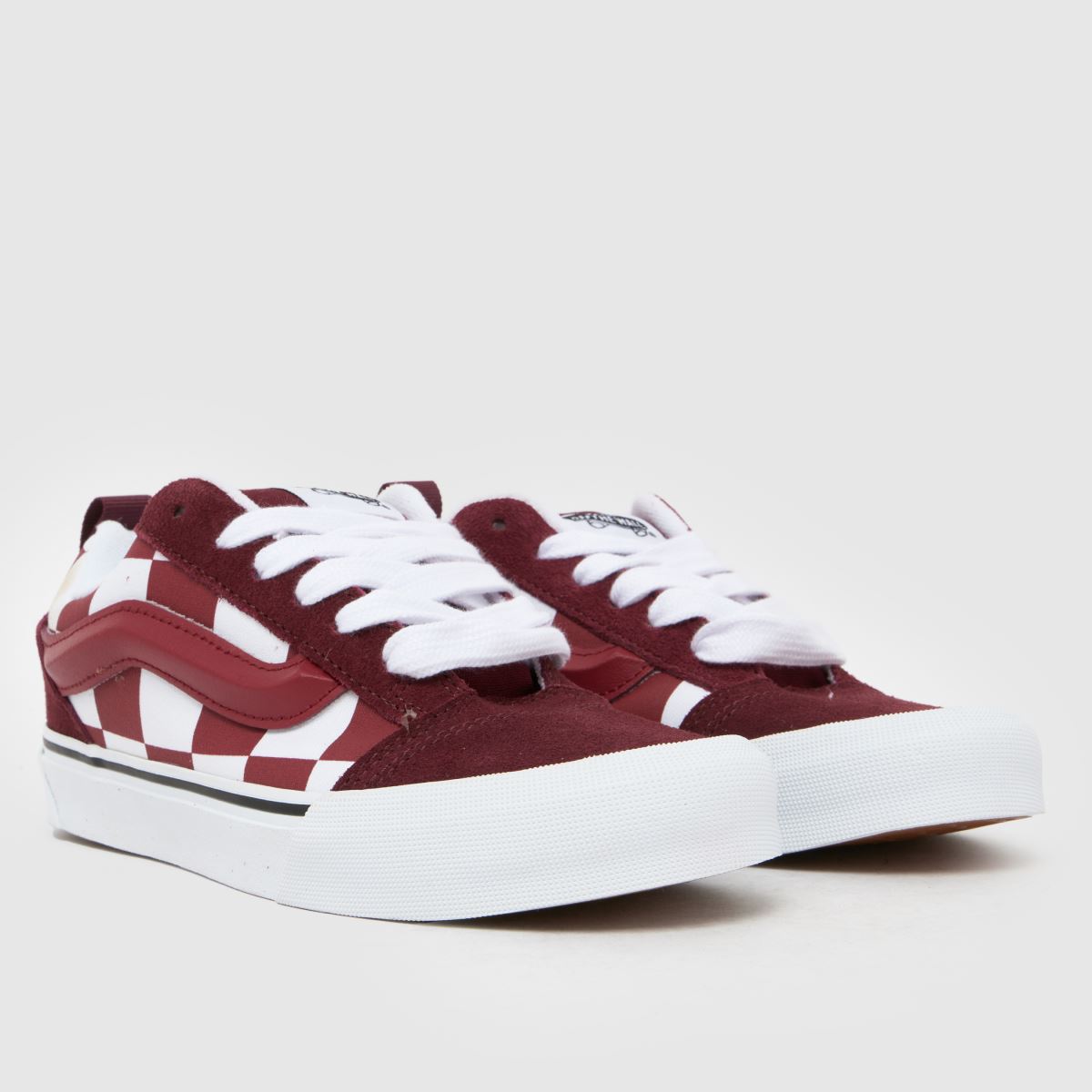 Vans Knu Skool Youth in White & Burgundy Vans Knu Skool 1