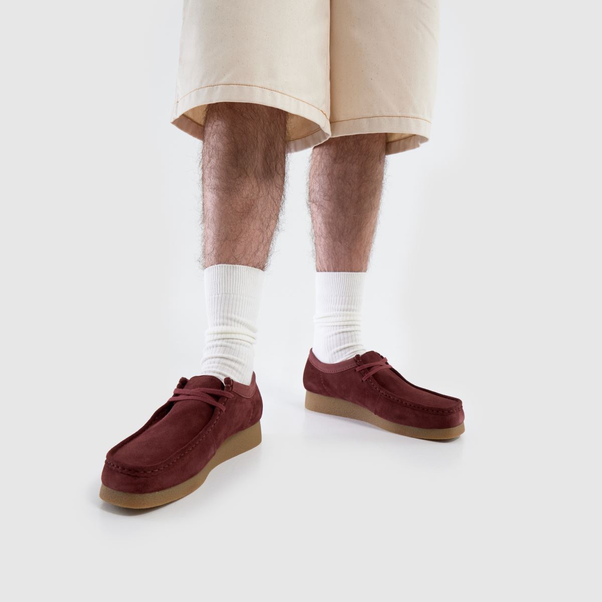 Herren Clarks Weinrot Wallabee Evo Schuhe Clarks Wallabee Evo 8