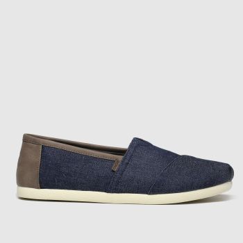 toms navy & stone alpargata trim shoes toms navy & stone alpargata trim shoes