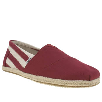 TOMS red university classic stripe shoes TOMS red university classic stripe shoes