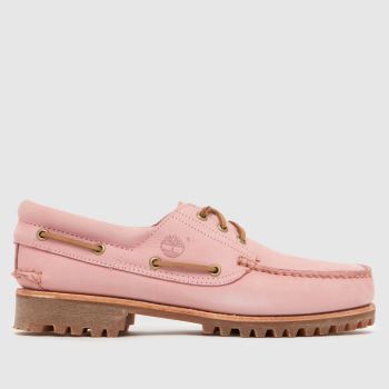 Timberland Pale Pink Authentic 3 Eye Boat Mens Shoes