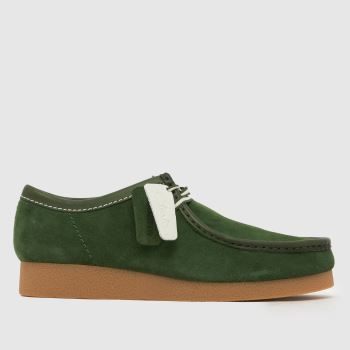 Clarks Dark Green Wallabee Evo Mens Shoes