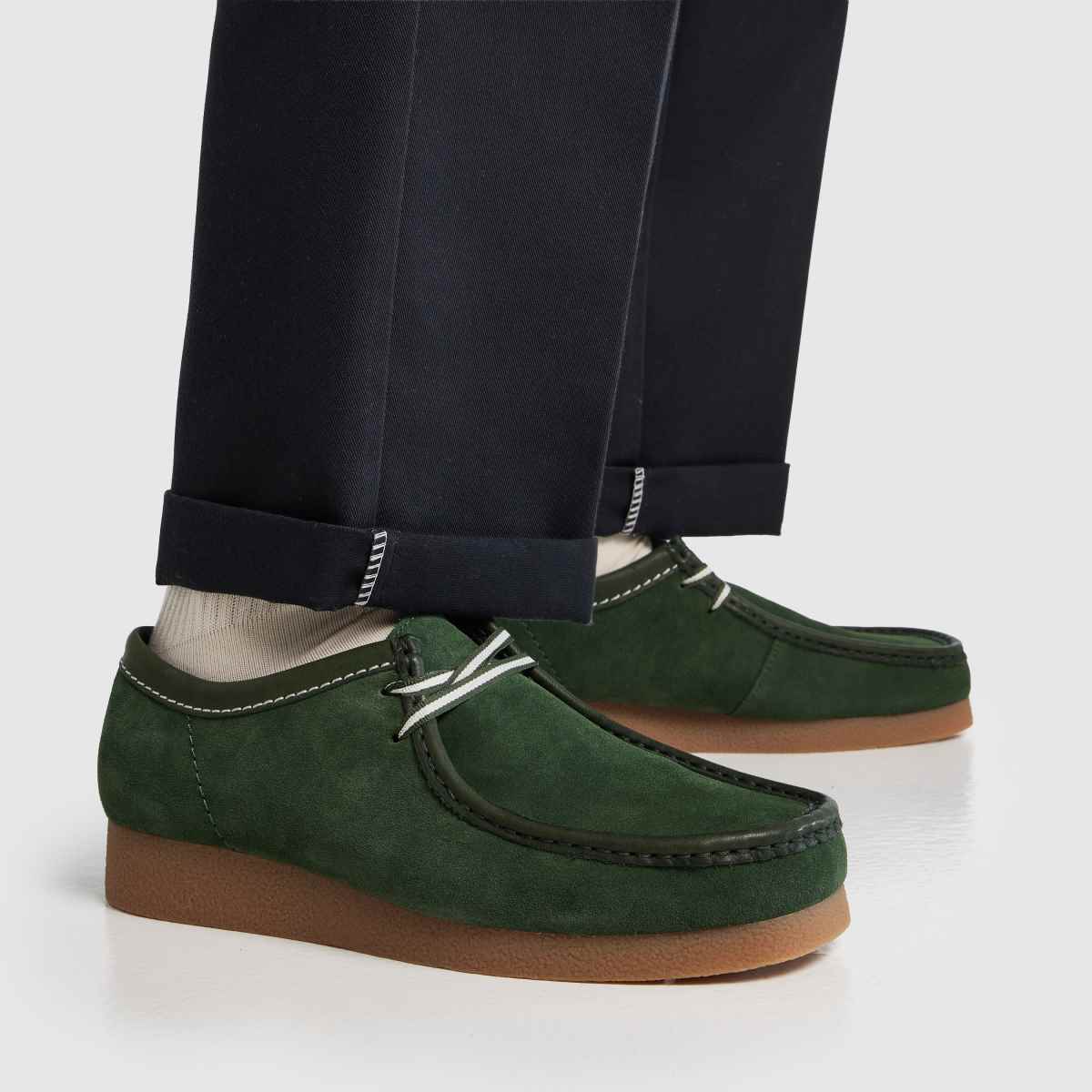 靴 Clarks Wallabees EVO WP Mens Dark Green Clarks Wallabee Evo Shoes | schuh