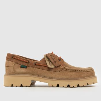 Clarks Beige Cleyhill Boat Mens Shoes