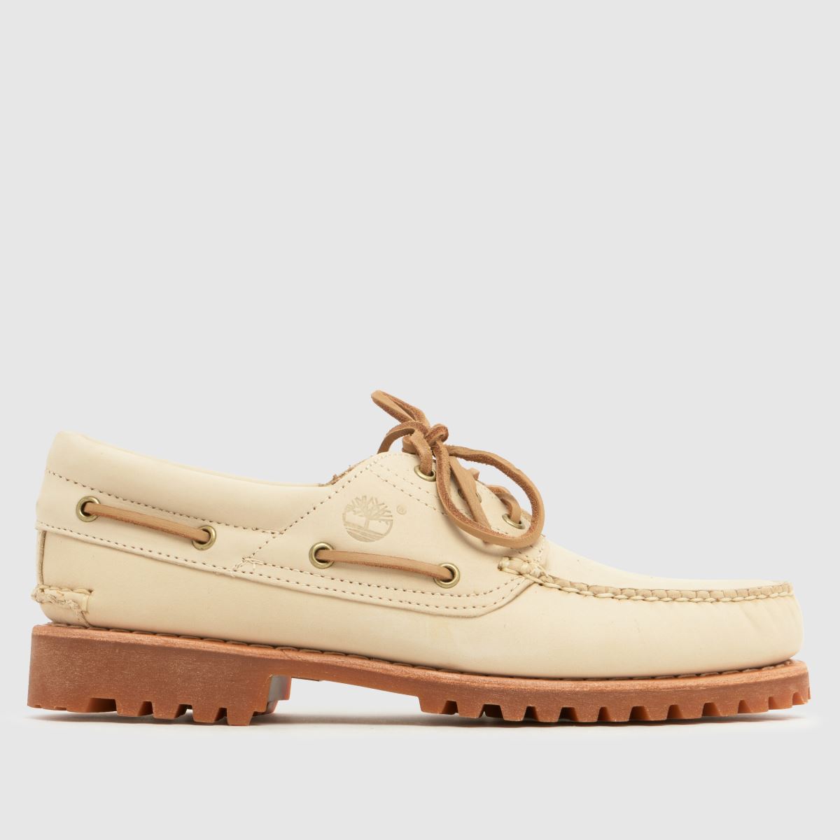 Timberland Lake House 3 Eye Lug Boat Shoes in Beige