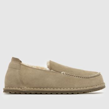 BIRKENSTOCK Taupe Utti Shearling Mens Shoes
