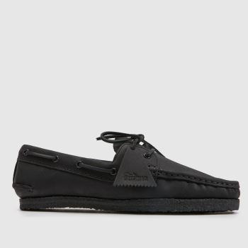 Clarks Originals Black Godney Boat Mens Shoes