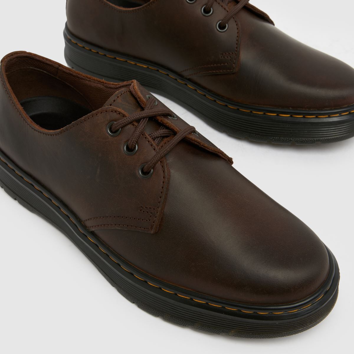 Mens Dark Brown Dr Martens Brookline Lo Shoes schuh
