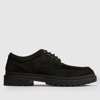 schuh Black Parma Suede Apron Lace Up Mens Shoes