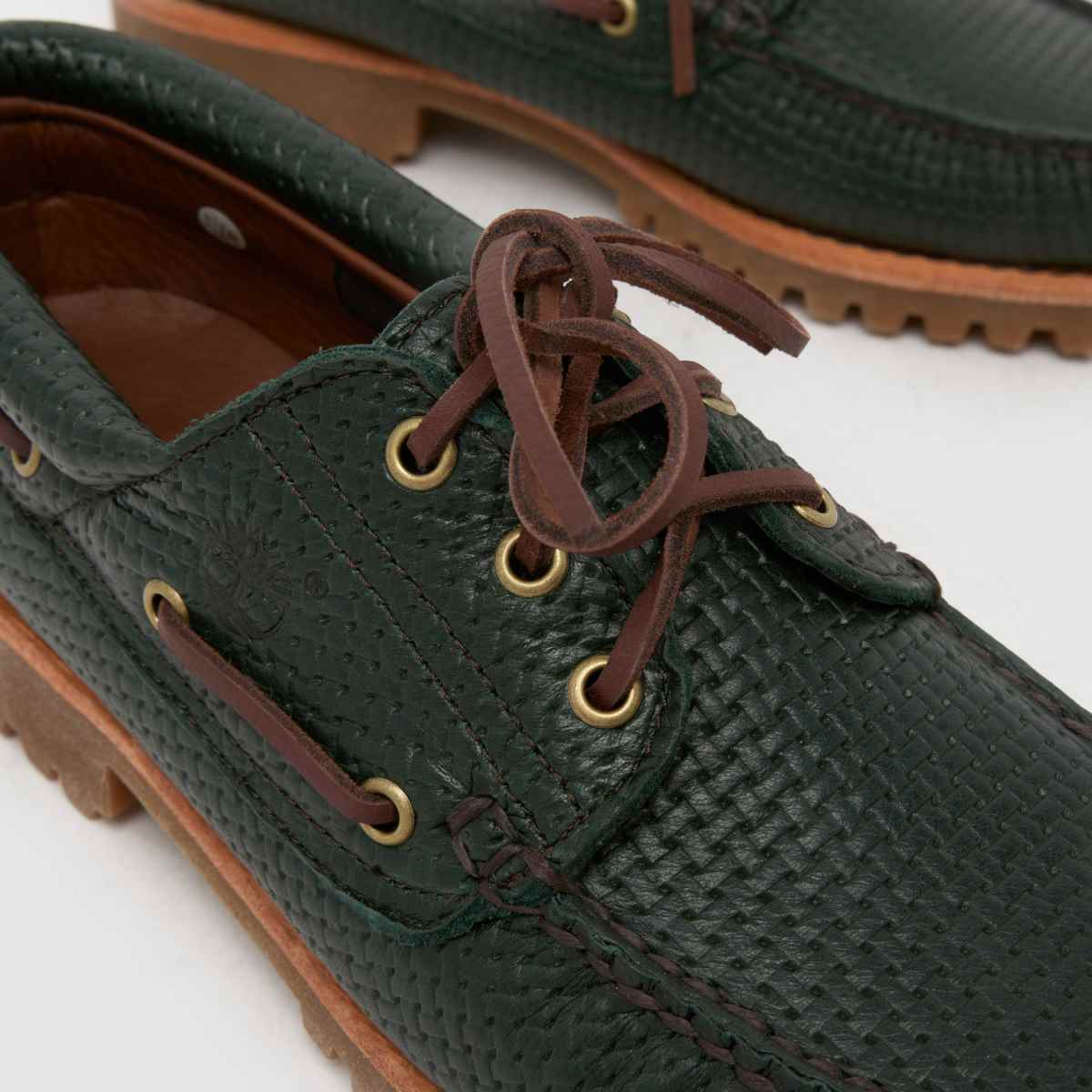 Mens Green Timberland Authentic Woven Boat Shoes | schuh