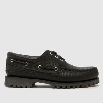 Timberland Black Authentic Woven Boat Mens Shoes