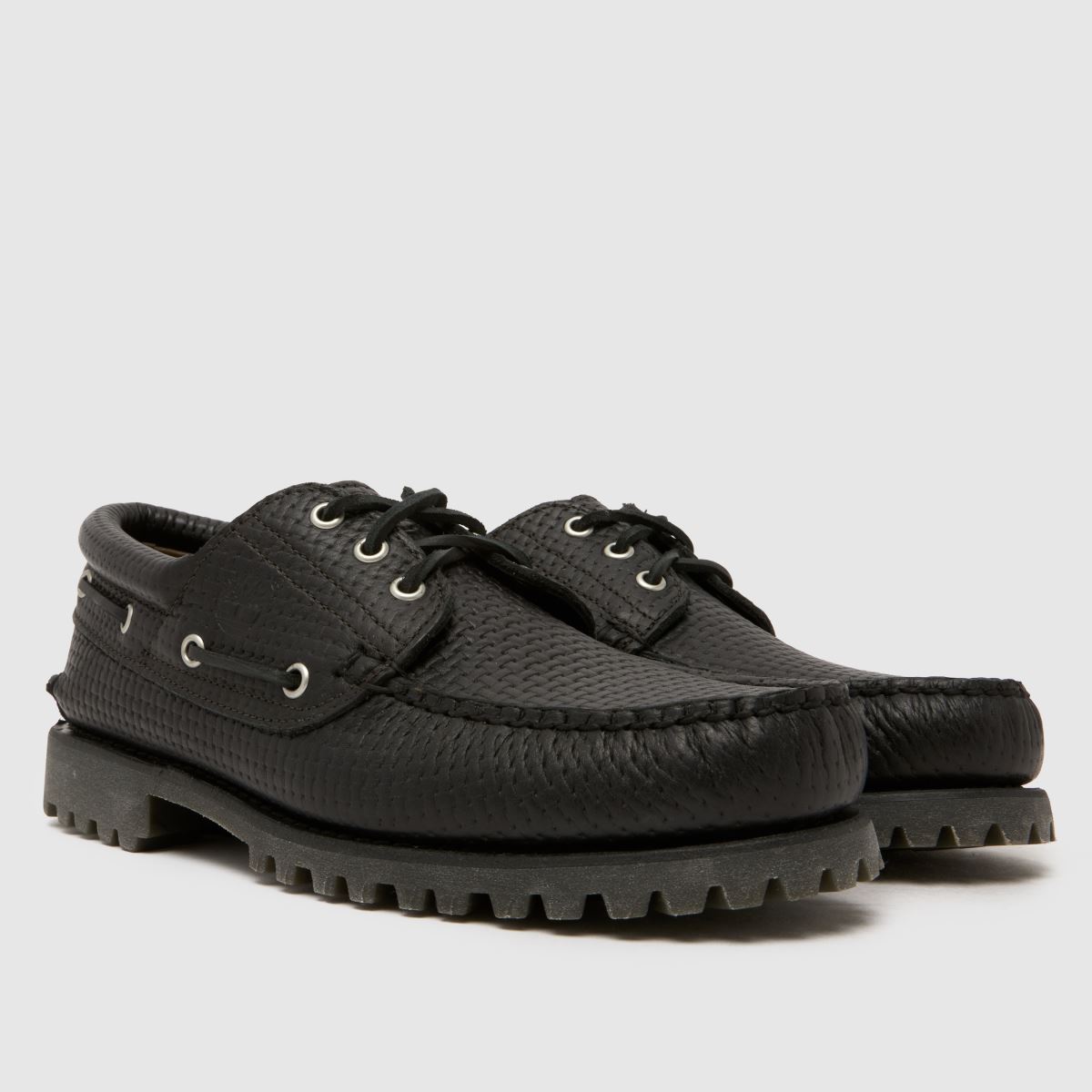 Mens Black Timberland Authentic Woven Boat Shoes | schuh