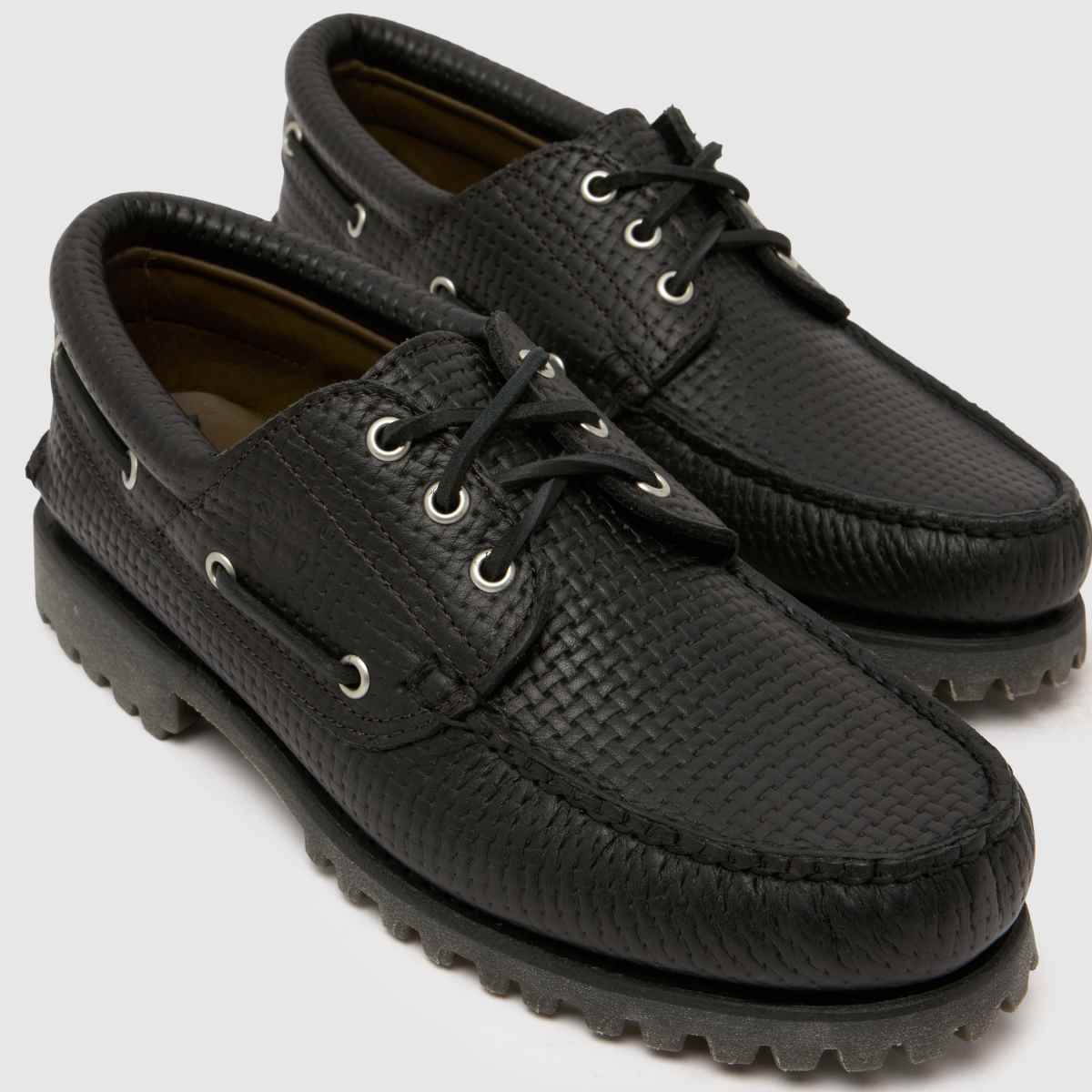 Mens Black Timberland Authentic Woven Boat Shoes | schuh